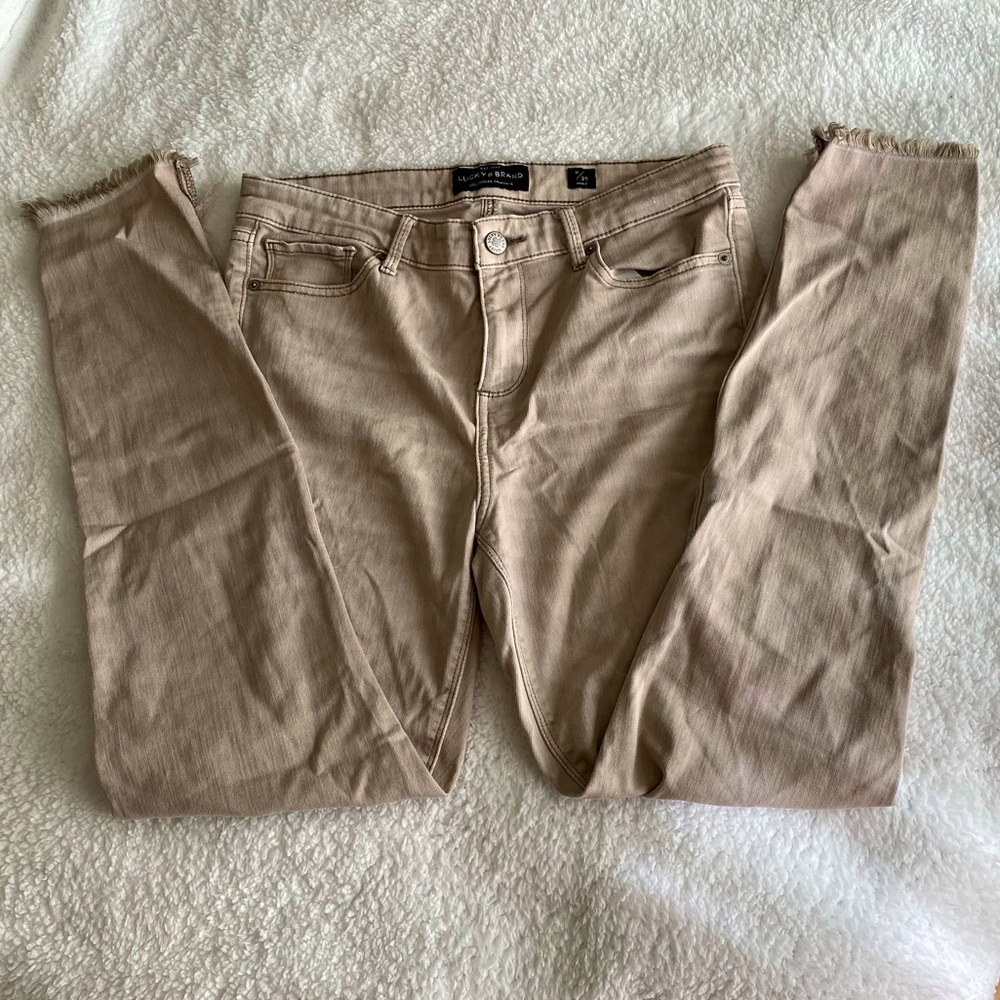 Lucky Brand Distressed Ankle Length Frayed Denim